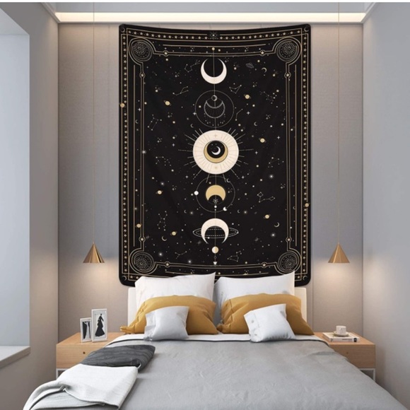 Constellation Moon Phase Solar System Planet Galaxy Retro Art Tapestry Wall Art - Picture 8 of 8